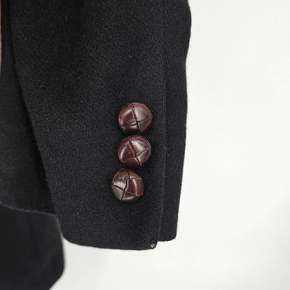 Camel Hair Blazer Men 44R Black 100% Sport Coat Tailors Row Deansgate Vintag 90s